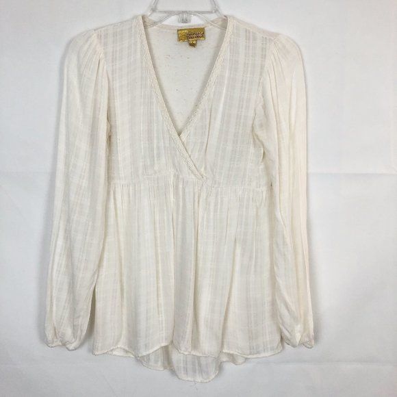 Princess Vera Wang I Bubble Sleeve V-Neck Top - Picture 1 of 16